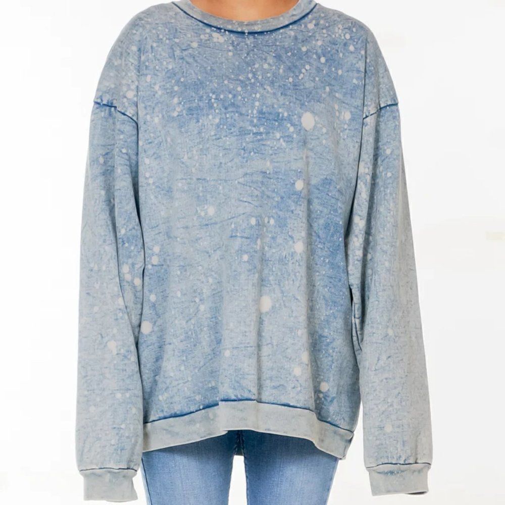 Drifter Yameyo Bleach Splash Sweatshirt size Medium in Blue